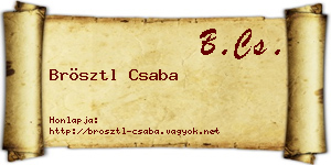 Brösztl Csaba névjegykártya
