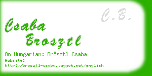 csaba brosztl business card