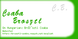 csaba brosztl business card